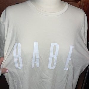 Etsy Light Baby Yellow T-shirt BABE on front